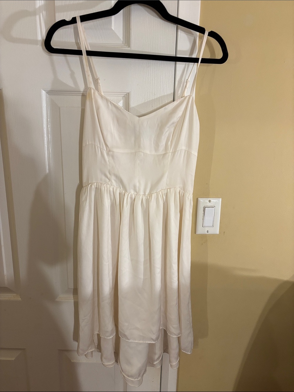 Talula Cream Spaghetti-Strap Sweetheart Mini Dress